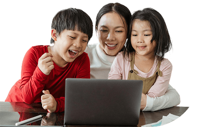 Students attending workshop with parents