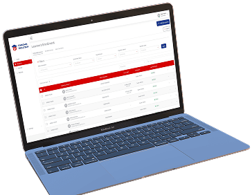 Laptop with finkomm's learning management system