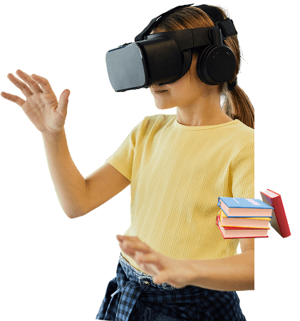 Student actively learning financial concepts through interactive FinKomm programs - focused and determined