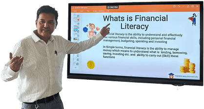 Faculty teaching on smartboard